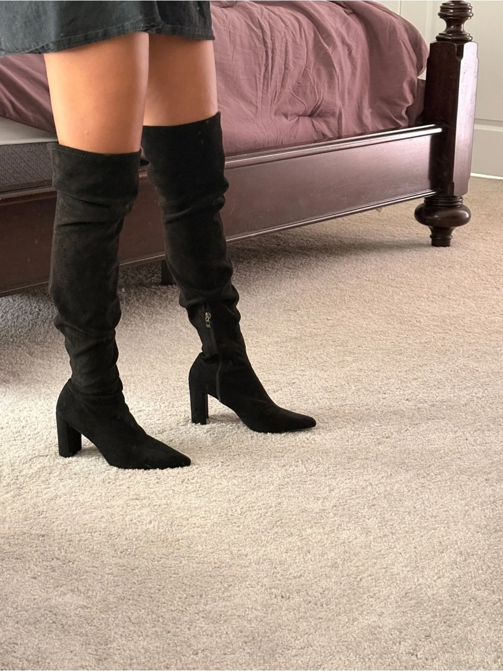 Women’s Over-the-Knee Black Suede Boots